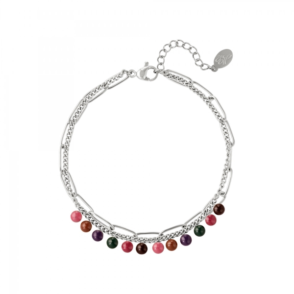 Stainless steel bracelet with beads